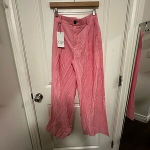 Pink High-Waisted Pants